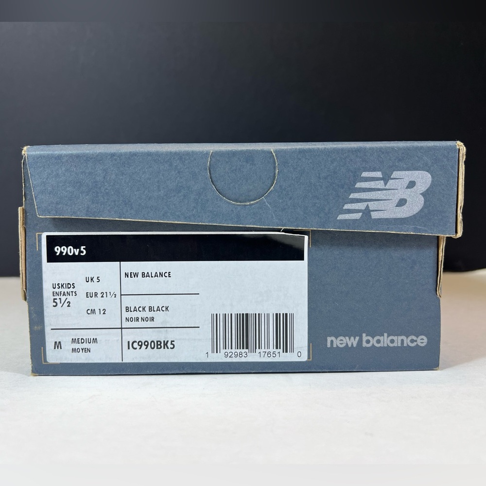 🆕New Balance 990 V5 Infant Sneakers — Size 5.5 US (Black) - Picture 14 of 14